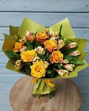 Букет цветов из:  Альстромерии и Розы #REPLACE_PRED# Дубне