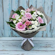 Букет цветов из:  Герберы, Альстромерии и Хризантемы #REPLACE_PRED# Дубне