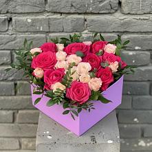 Цветочная композиция из Розы в коробке #REPLACE_PRED# Дубне