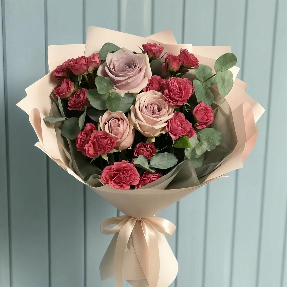Букет цветов из: Гвоздики и Розы в Дубне