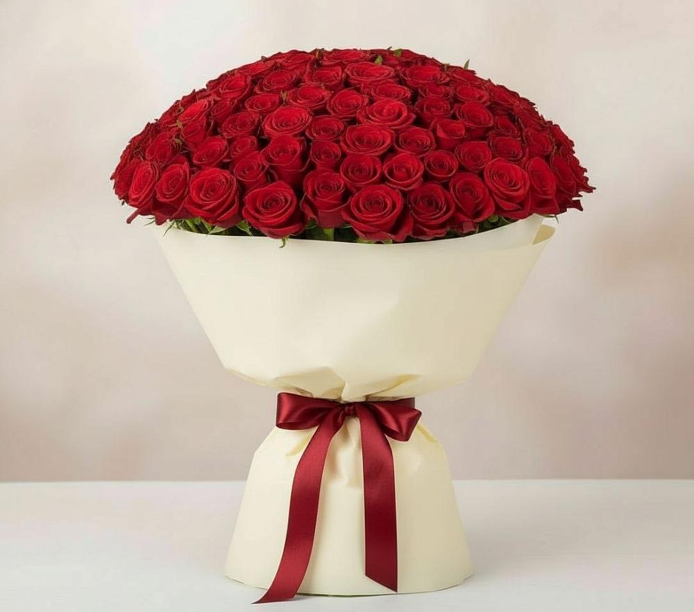Букет 101 Красная роза Милано в Дубне
