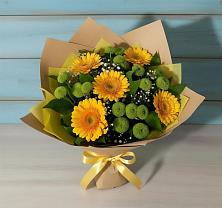 Букет цветов из:  Герберы и Хризантемы в Дубне
