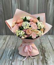 Букет цветов из:  Гвоздики, Розы и Хризантемы в Дубне