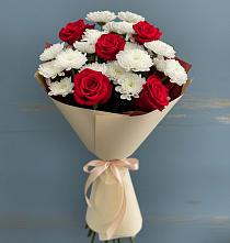 Букет цветов из:  Розы и Хризантемы в Дубне