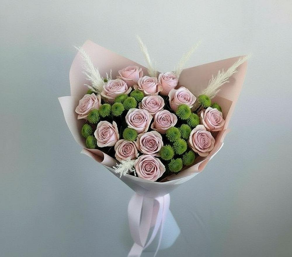 Букет цветов из: Розы и Хризантемы в Дубне