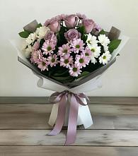 Букет цветов из:  Хризантемы и Розы в Дубне