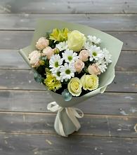 Букет цветов из:  Альстромерии, Розы и Хризантемы #REPLACE_PRED# Дубне