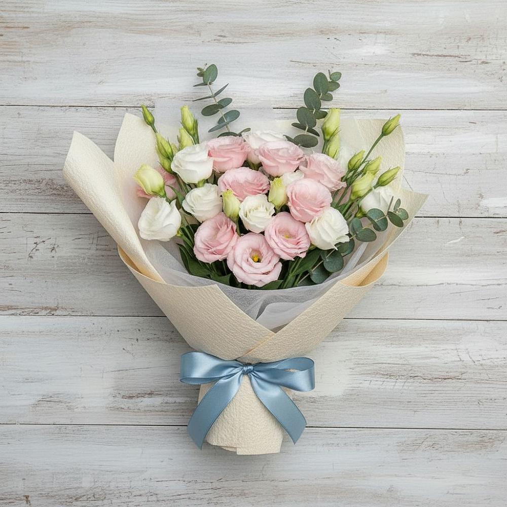 Букет цветов из: Лизиантусы в Дубне